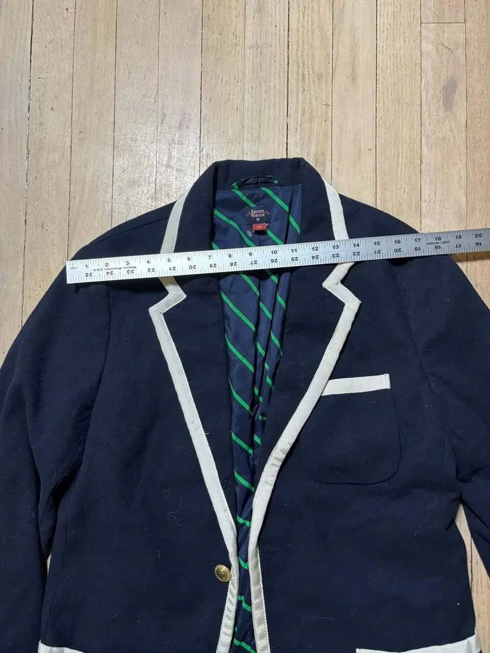 Rowing Blazers x Target Youth Navy Blue Blazer with White Piping Gold Buttons